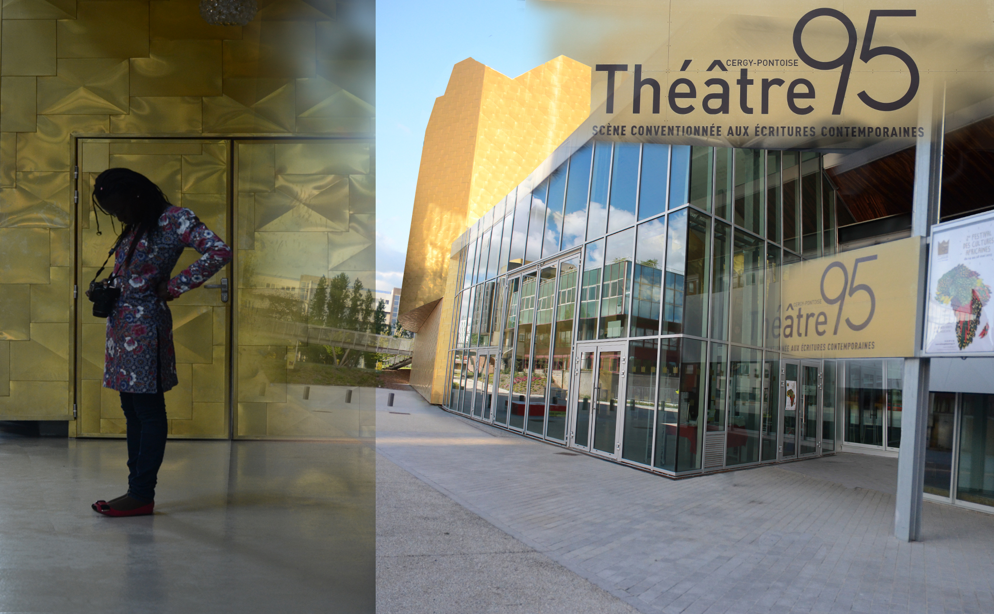 Photographie de l'entrée du théâtre de Cergy